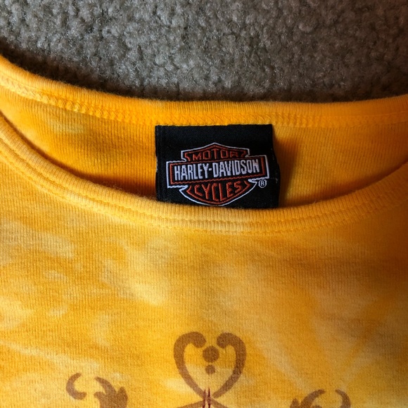 Harley-Davidson Yellow Tye-Dye 3/4 Sleeve - Picture 6 of 6